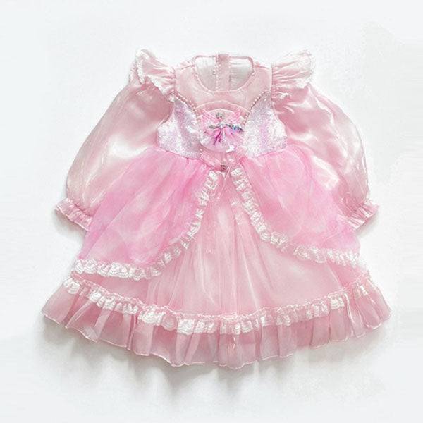 Snowflake Double Dress Korean toddler dress in pink made in Korea