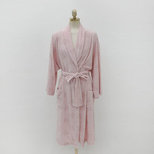 SS Bear Terry Robe - Mom Korean kids loungewear in cream made in Korea
