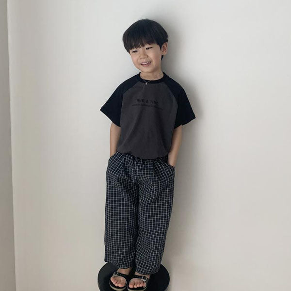 Age Check Pants Korean toddler pants in beige made in Korea
