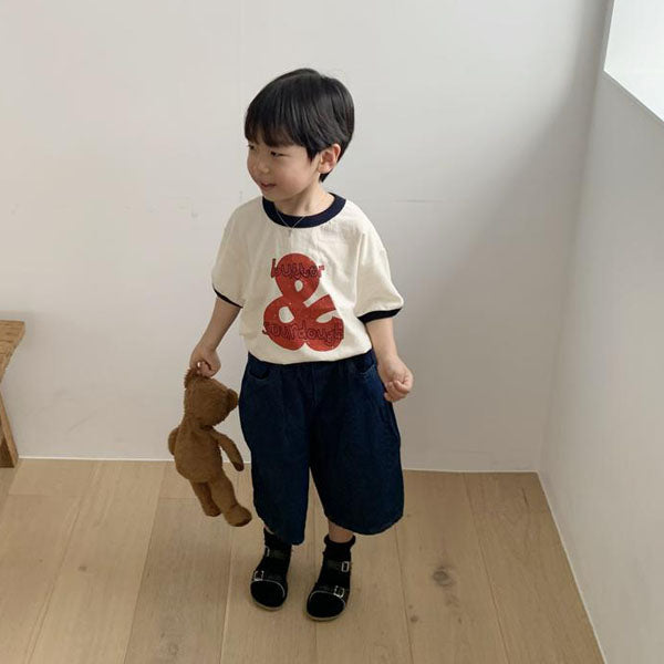 Embroidered Pocket Denim Pants Korean toddler pants in light denim made in Korea