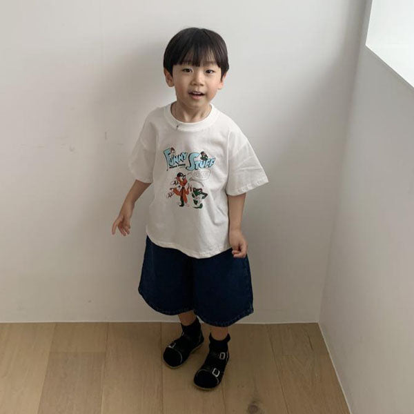 Funny Tee Korean toddler t-shirt in blue made in Korea