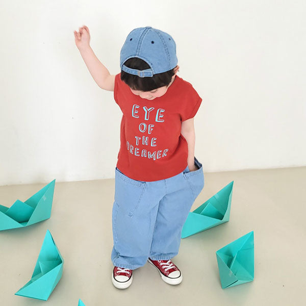 Slim Jeans Korean toddler pants in deep blue made in Korea
