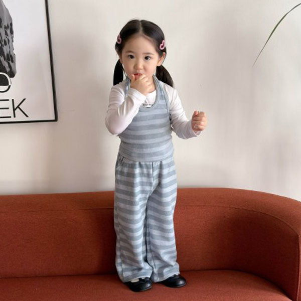 Stripe Halter Tank Top Korean toddler tank top in pink made in Korea