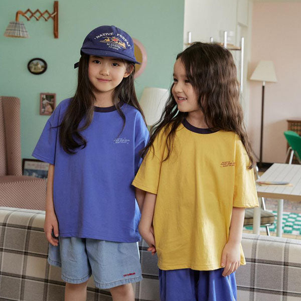 Runner Tee Korean toddler t-shirt in bright blue made in Korea