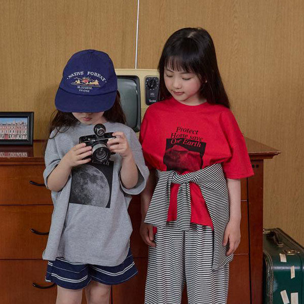 Universe Tee Korean toddler t-shirt in heather made in Korea