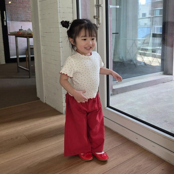 Salad Pants Korean toddler pants in red made in Korea