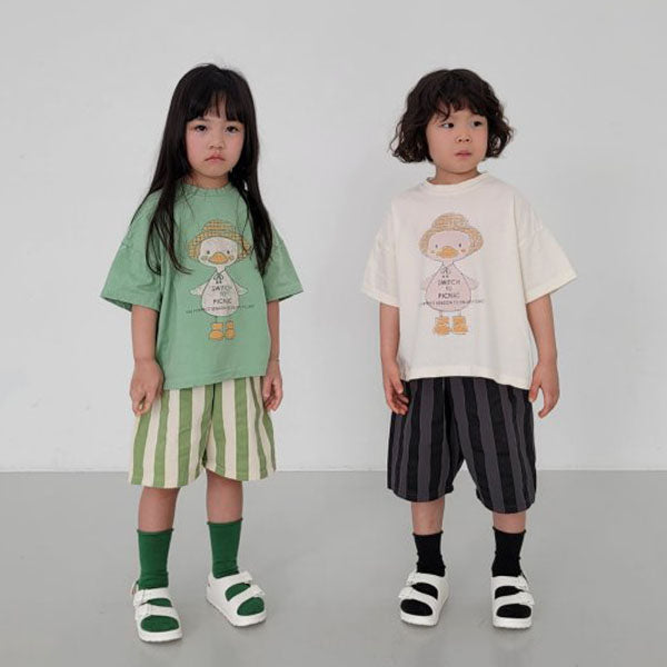 Duck Tee Korean toddler t-shirt in cream made in Korea