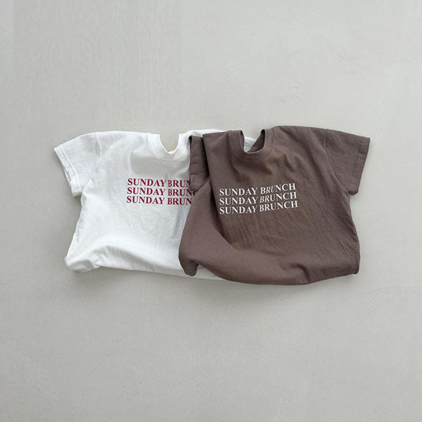 Brunch Baby Tee - Adult Korean kids t-shirt in ivory made in Korea