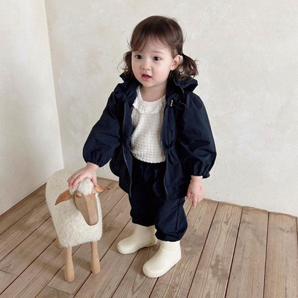 Mont Blanc Windbreaker Korean toddler jacket in cream made in Korea