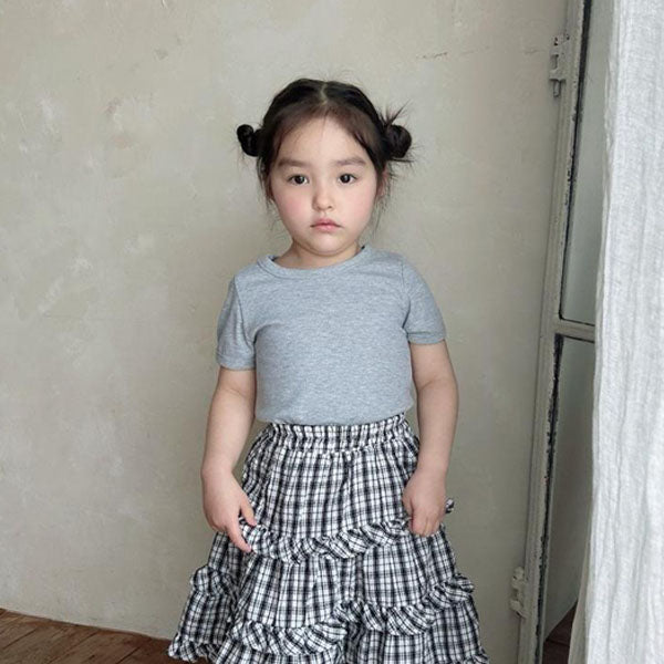 Sweet & Sour Binding Tee Korean infant t-shirt in ivory made in Korea