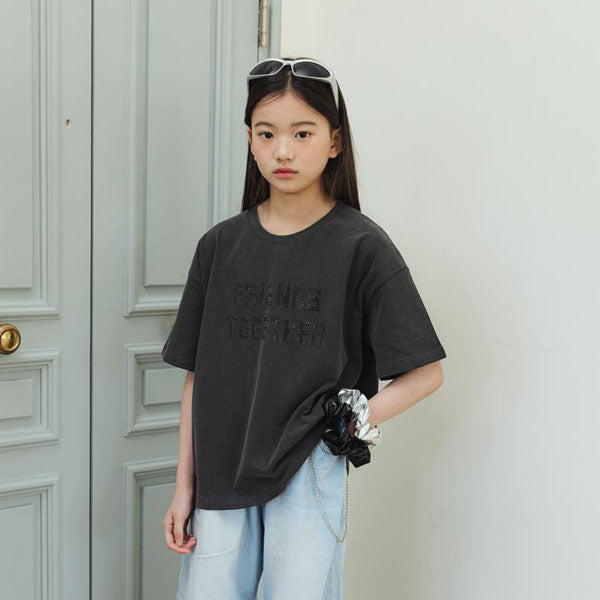 T14 Friends Cubic T-Shirt Korean toddler t-shirt in ivory made in Korea
