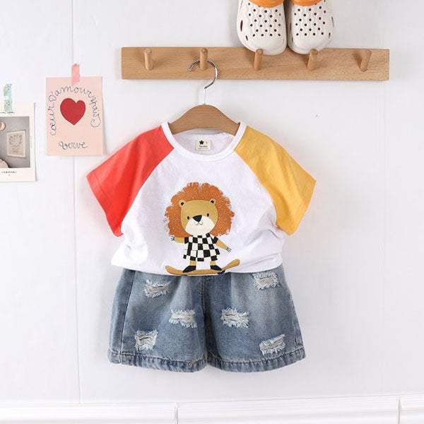 Board Friends Tee Korean toddler t-shirt in light beige made in Korea