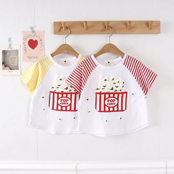 Chubby Popcorn Tee Korean toddler t-shirt in yellow made in Korea