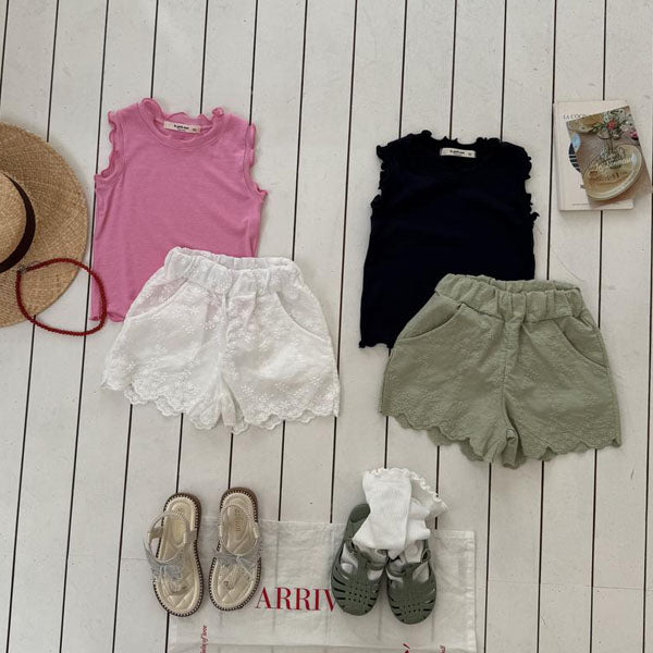 Mongle Lettuce-Edge Tee Korean toddler t-shirt in pink made in Korea