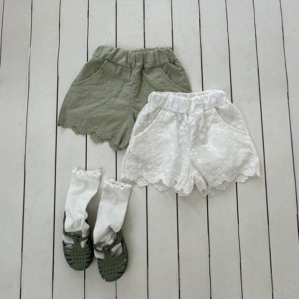 Lace Pants Korean toddler pants in white made in Korea