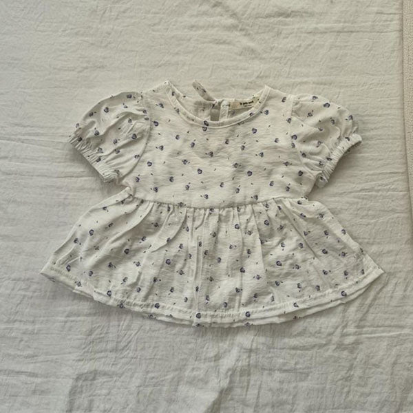 Floral Blouse Korean toddler blouse in white made in Korea