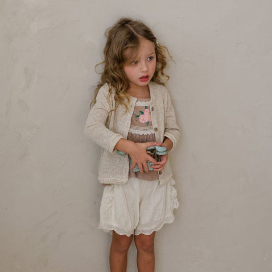 Netz Cardigan Korean toddler sweater in ivory made in Korea
