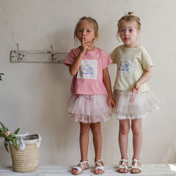 Susha Skirt Leggings Korean toddler pants in ivory made in Korea