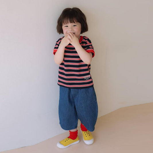 Dart Denim Pants Korean toddler pants in blue denim made in Korea