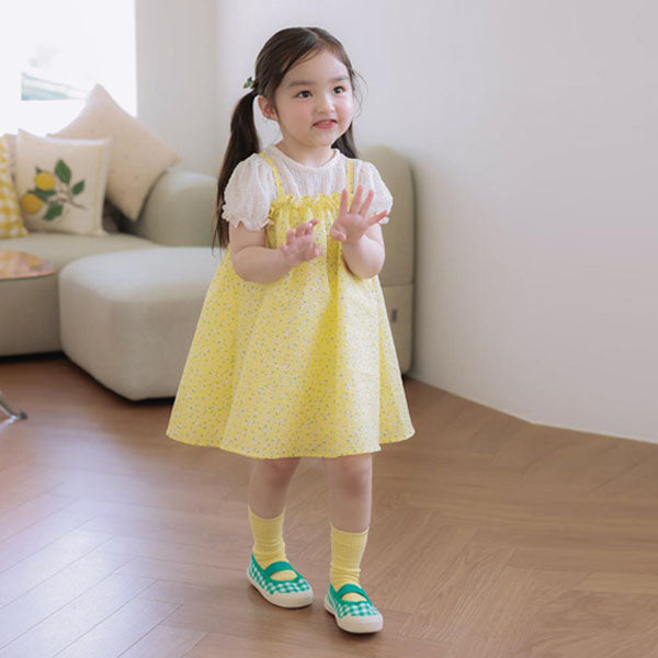 Lace Floral Dress Korean toddler dress in pink made in Korea