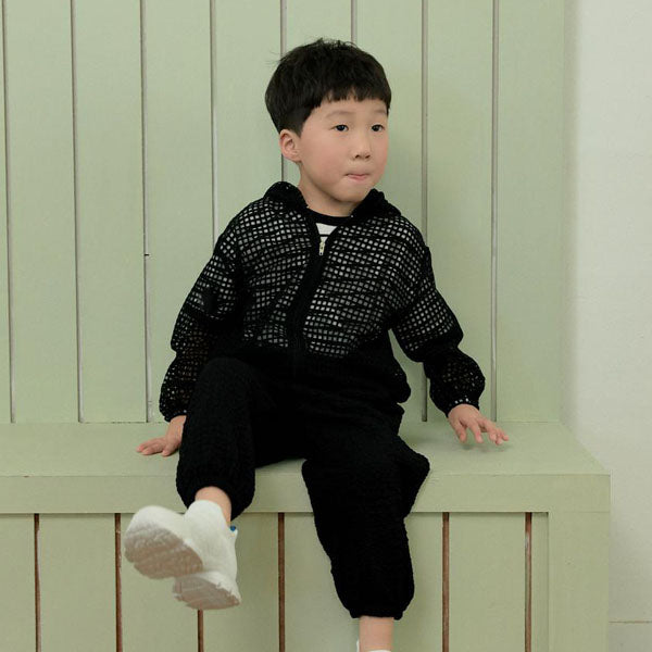 Mesh Hooded Jacket Korean toddler jacket in ivory made in Korea