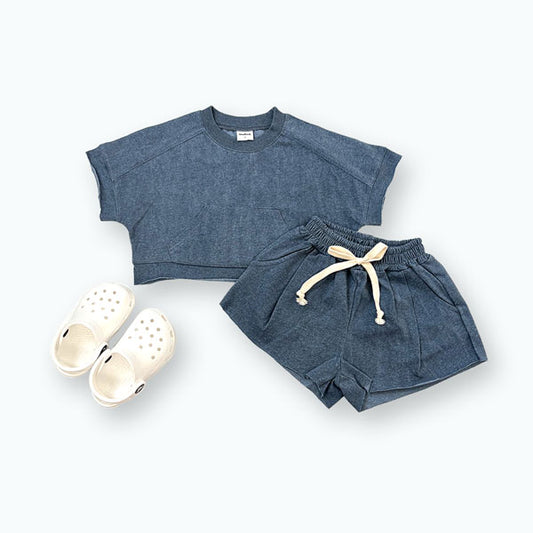 Pigment Set Korean toddler set in charcoal made in Korea