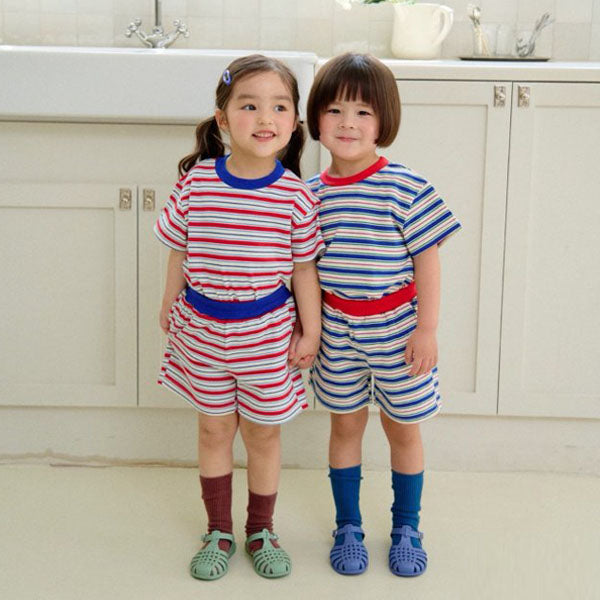 Surfing Top & Bottom Set Korean toddler set in red made in Korea