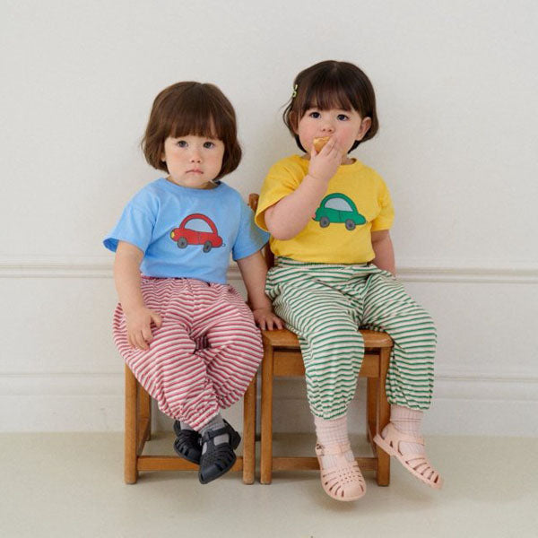 Vroom Top & Bottom Set Korean toddler set in yellow made in Korea