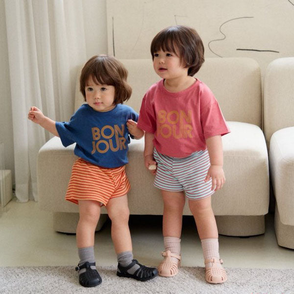 Bonjour Top & Bottom Set Korean toddler set in navy made in Korea