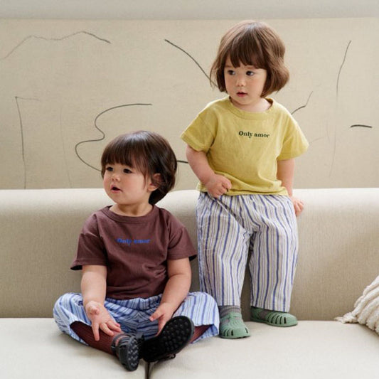 Only Top & Bottom Set Korean toddler set in chestnut made in Korea