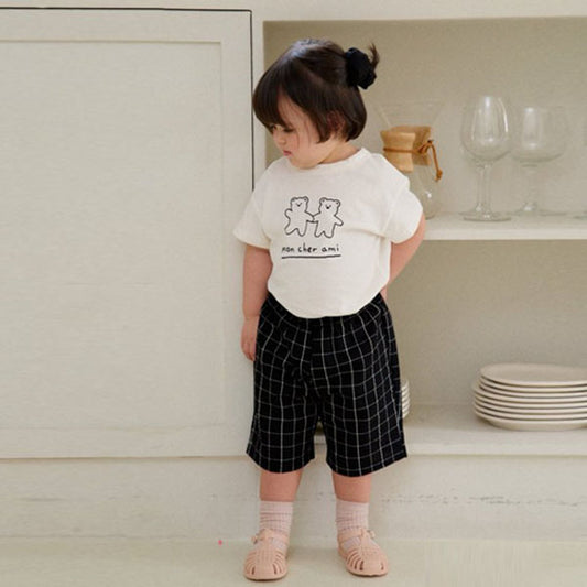 Bear Top & Bottom Set Korean toddler set in black made in Korea