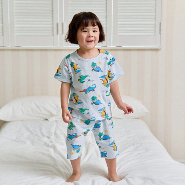 Jurassic Loungewear Korean toddler loungewear in ivory made in Korea