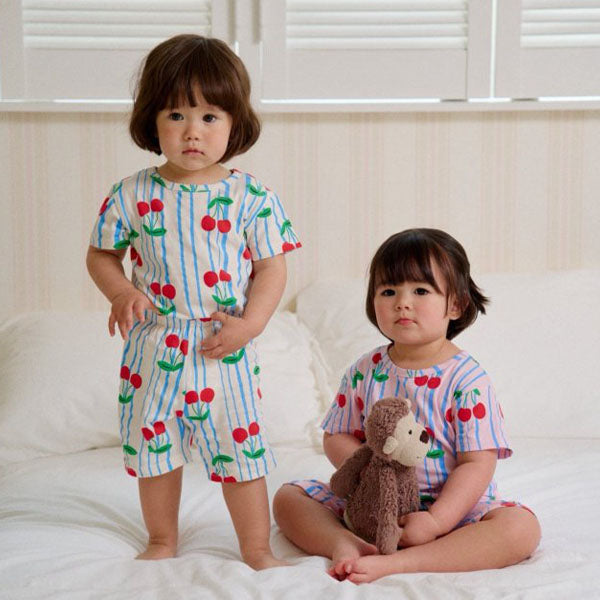 Cherry Loungewear Korean toddler loungewear in ivory made in Korea