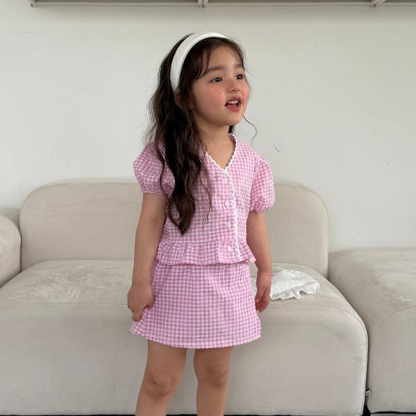 Veil Lace Blouse Korean toddler blouse in pink made in Korea
