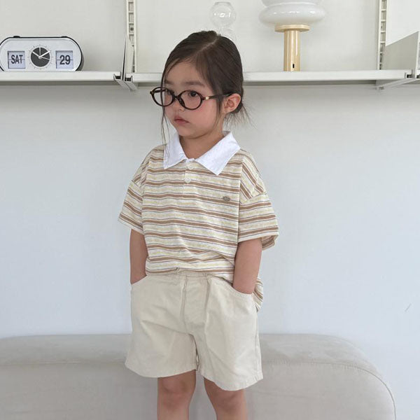 Smart Collar Tee Korean toddler t-shirt in heather made in Korea