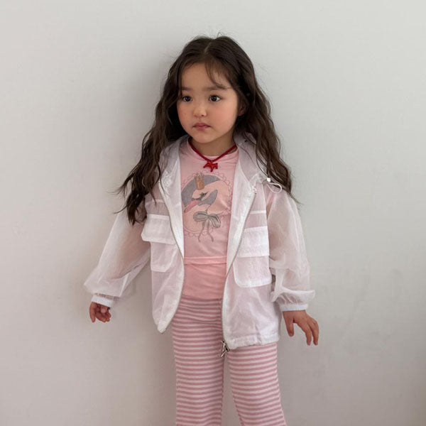 Sheer Windbreaker Korean toddler jacket in gray made in Korea