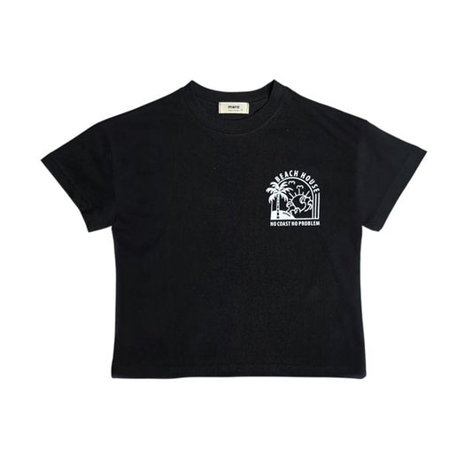 Beach House Tee Korean toddler t-shirt in black made in Korea