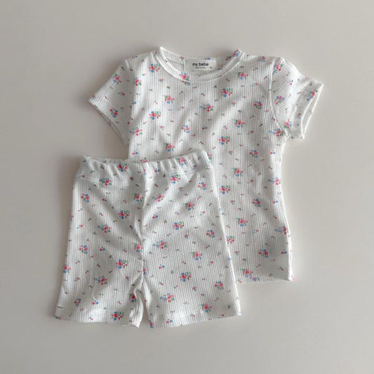 Floral Loungewear Korean infant loungewear in mint made in Korea