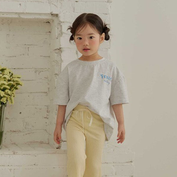 Fruit Tee Korean toddler t-shirt in light yellow made in Korea