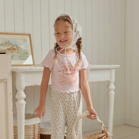 Love Kitty Tee Korean toddler t-shirt in ivory made in Korea