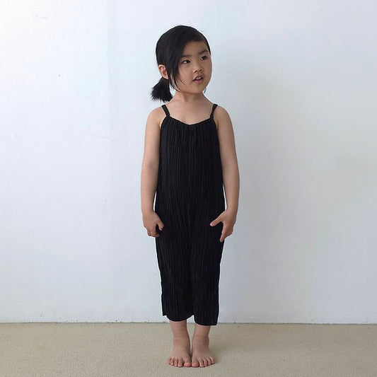 Pleated Jumpsuit Korean toddler jumpsuit in black made in Korea