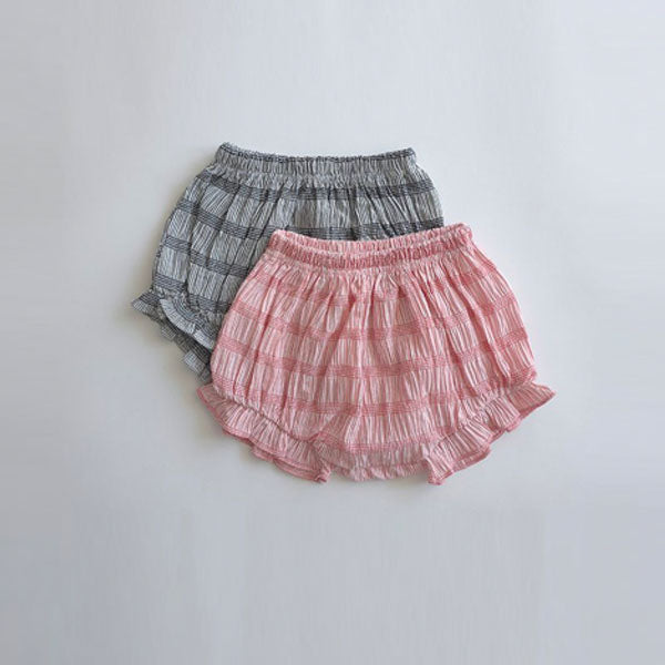 Ruffle Check Bloomer Korean infant bloomer in red made in Korea