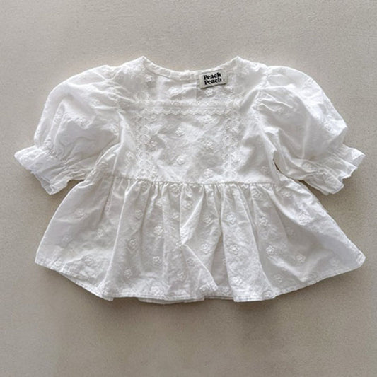 Aoi Blouse Korean toddler blouse in cream made in Korea