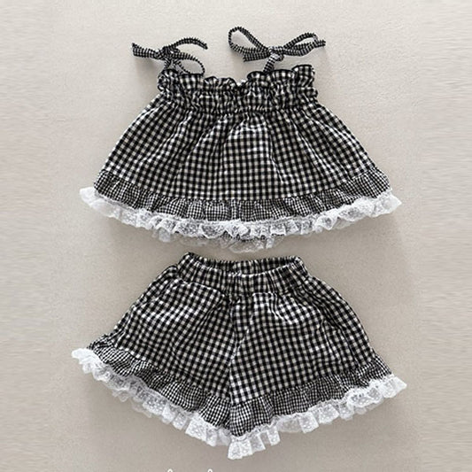 Hachi Set Korean toddler set in check made in Korea