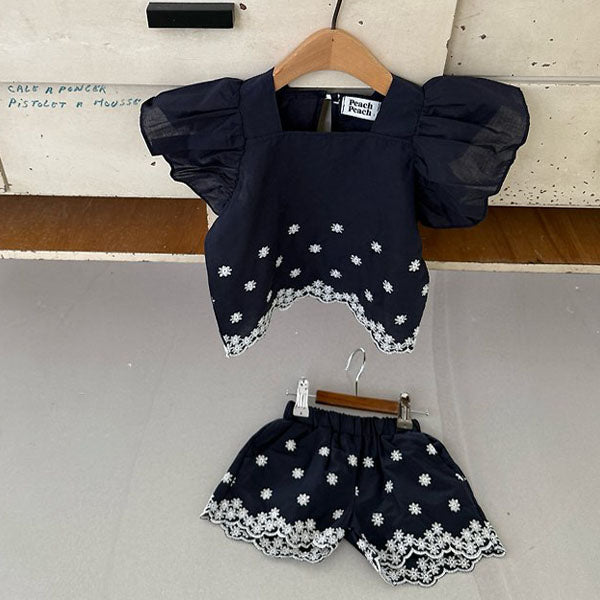 Adele Set Korean toddler set in navy made in Korea