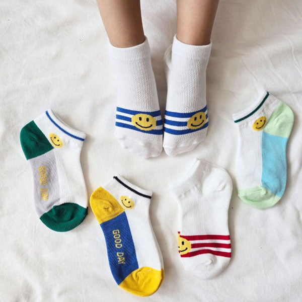 Good Day Ankle Socks Korean toddler accessory in 5-piece set made in Korea