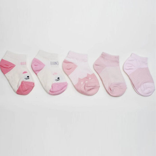 Pudding Ankle Socks Korean toddler accessory in 5-piece set made in Korea