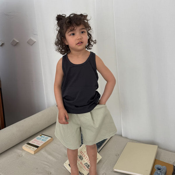 Pintuck Wide Shorts Korean toddler shorts in ivory made in Korea