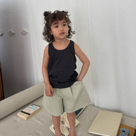 Pintuck Wide Shorts Korean toddler shorts in ivory made in Korea