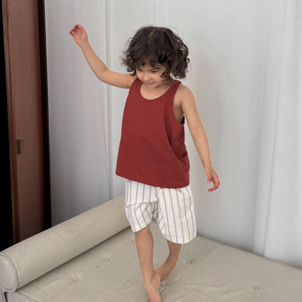 Stripe Cotton Shorts Korean toddler shorts in gray made in Korea